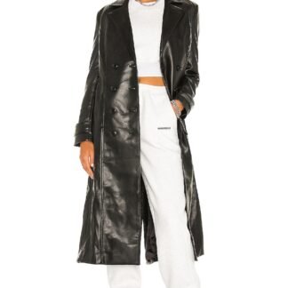 Vegan Leather Trench Coat