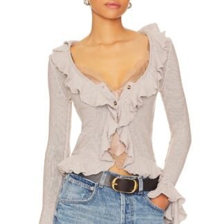 Ruffle Sweater Cardigan