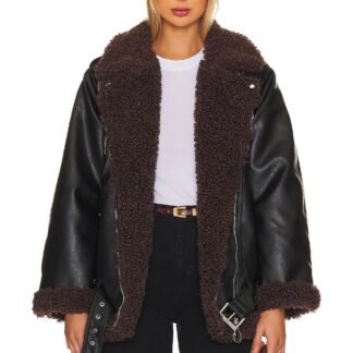 Oversized Sherpa Moto Jacket